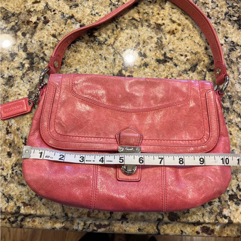 Vintage Y2K Coach Pink Shoulder Bag Layla 18160 Camelia Poppy Leather Purse - Picture 11 of 14